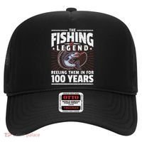 100th Birthday Fishing Legend 100 Years Angler Hat thumb 0
