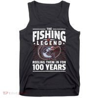 100th Birthday Fishing Legend 100 Years Angler Tank Top thumb 0
