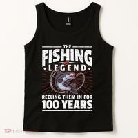 100th Birthday Fishing Legend 100 Years Angler Tank Top thumb 2