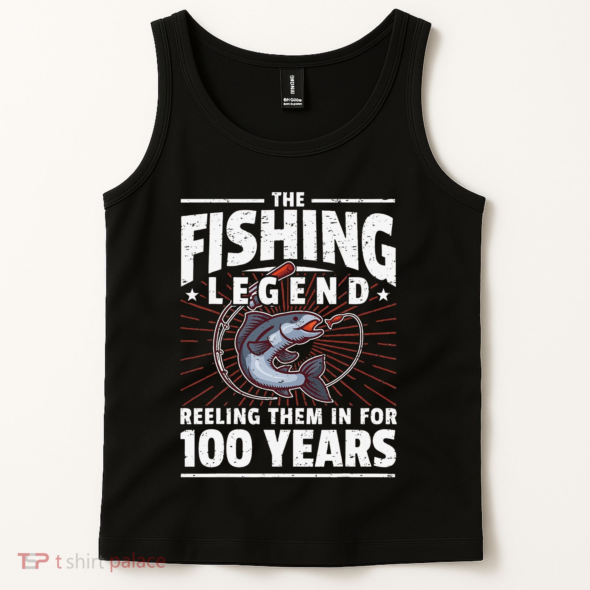 100th Birthday Fishing Legend 100 Years Angler Tank Top