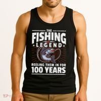 100th Birthday Fishing Legend 100 Years Angler Tank Top thumb 3