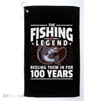 100th Birthday Fishing Legend 100 Years Angler Golf Towel thumb 0