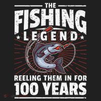 100th Birthday Fishing Legend 100 Years Angler Golf Towel thumb 3