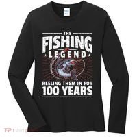 100th Birthday Fishing Legend 100 Years Angler Women's Long Sleeve Shirt thumb 0