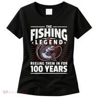 100th Birthday Fishing Legend 100 Years Angler Women's T-Shirt thumb 0