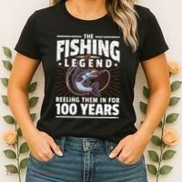 100th Birthday Fishing Legend 100 Years Angler Women's T-Shirt thumb 2