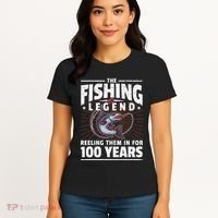 100th Birthday Fishing Legend 100 Years Angler Women's T-Shirt thumb 4
