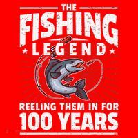 100th Birthday Fishing Legend 100 Years Angler Santa Hat thumb 1