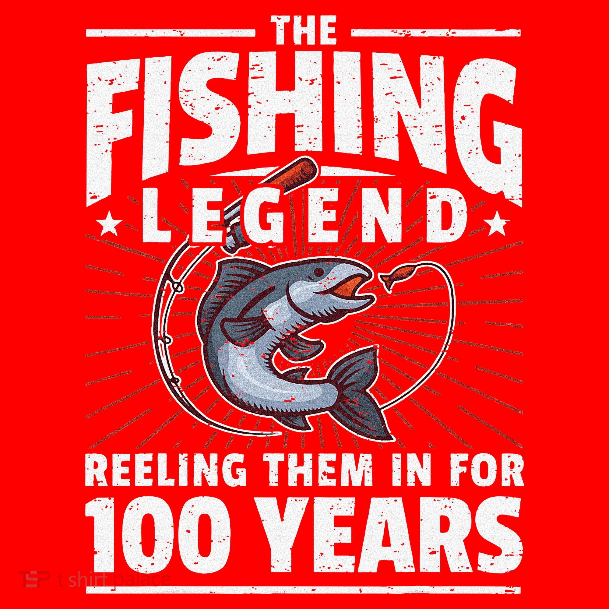 100th Birthday Fishing Legend 100 Years Angler Santa Hat
