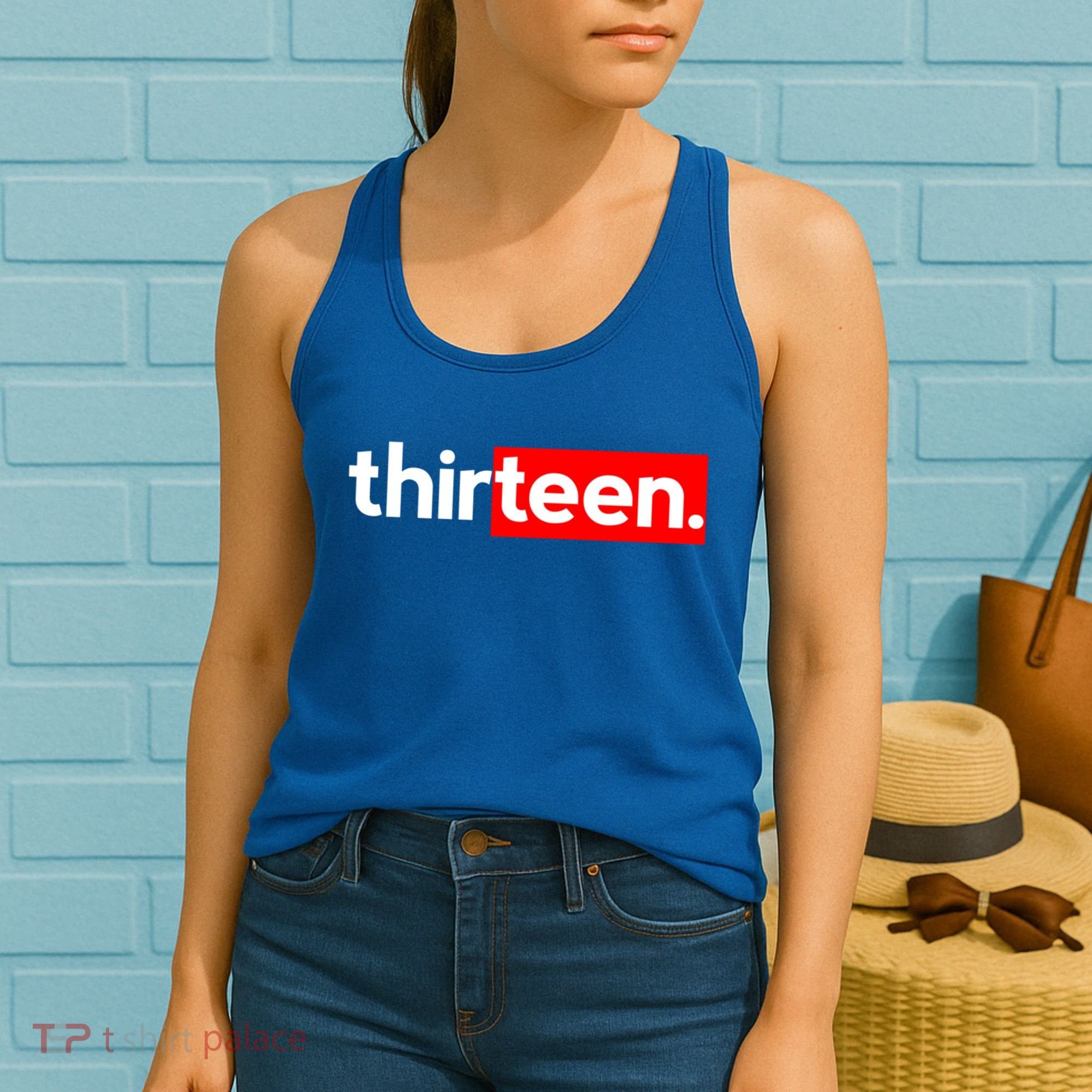 13th Birthday For Boys Thirteen Him Age 13 Year Party Teen Cute Gift Women's Tank Top