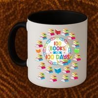 100 Books For 100 Days 100th Day Of School Gift Teacher Meaningful Gift Coffee Mug thumb 2