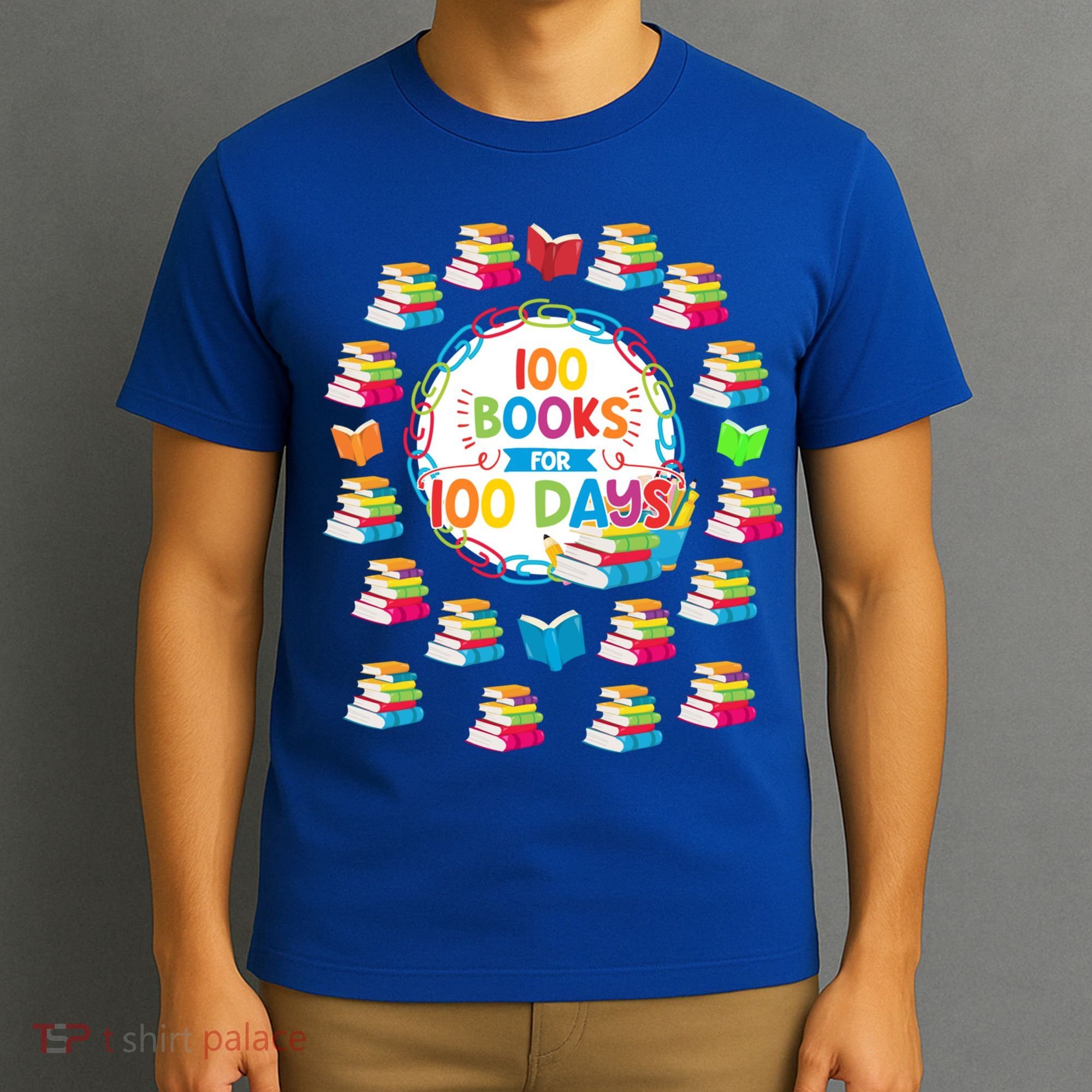100 Books For 100 Days 100th Day Of School Gift Teacher Meaningful Gift T-Shirt