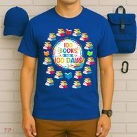 100 Books For 100 Days 100th Day Of School Gift Teacher Meaningful Gift T-Shirt thumb 6