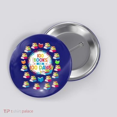100 Books For 100 Days 100th Day Of School Gift Teacher Meaningful Gift Button