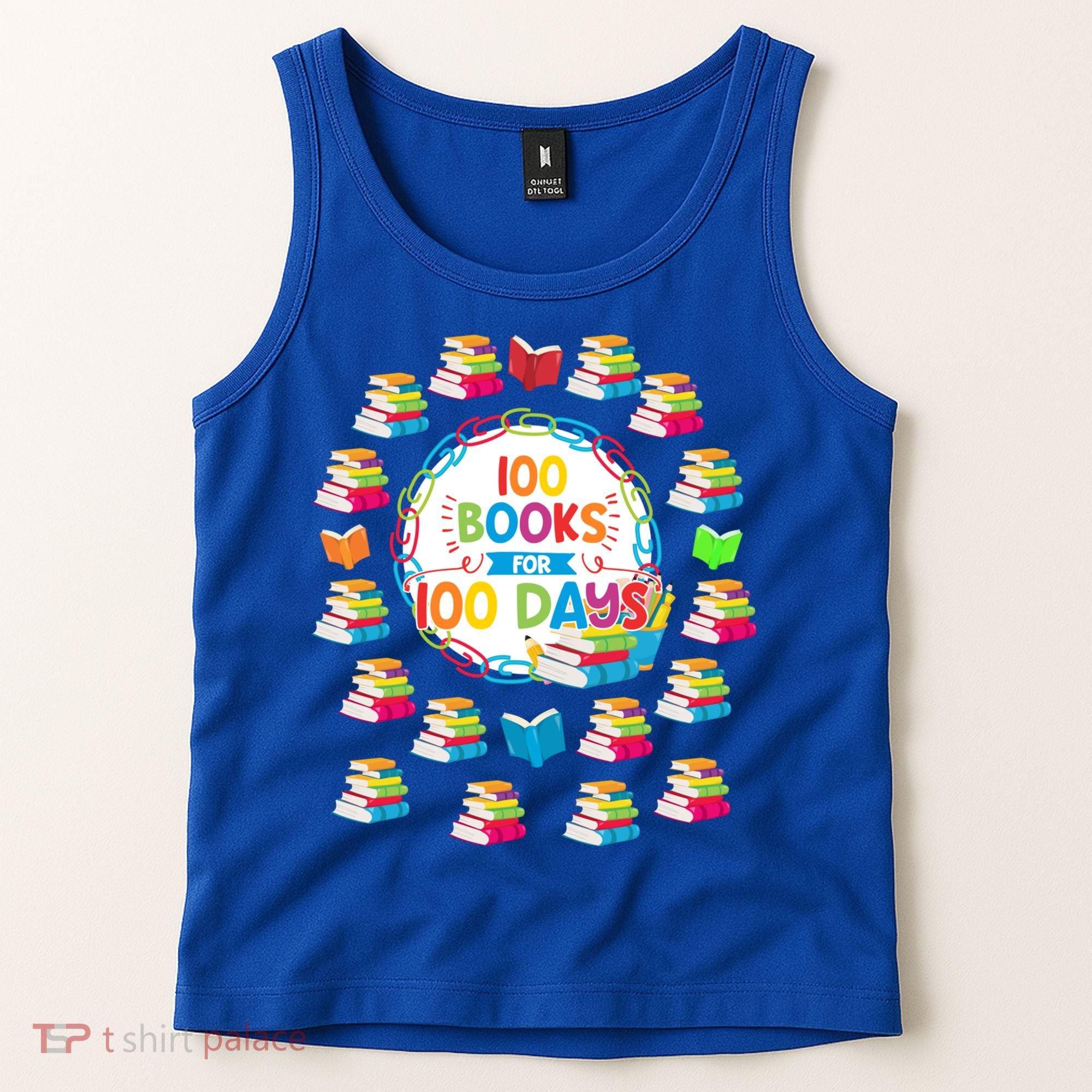 100 Books For 100 Days 100th Day Of School Gift Teacher Meaningful Gift Tank Top
