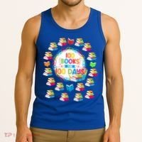 100 Books For 100 Days 100th Day Of School Gift Teacher Meaningful Gift Tank Top thumb 3