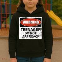 13th Birthday Fun Warning Official Teenager Do Not Approach Kids Hoodie thumb 3