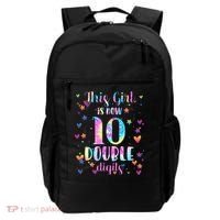 10th Birthday Gift This Girl Is Now 10 Double Digits Tie Dye Backpack thumb 0