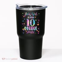 10th Birthday Gift This Girl Is Now 10 Double Digits Tie Dye Tumbler thumb 0