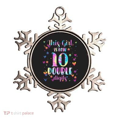 10th Birthday Gift This Girl Is Now 10 Double Digits Tie Dye Ornament