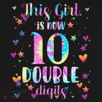 10th Birthday Gift This Girl Is Now 10 Double Digits Tie Dye Women's Tank Top thumb 5