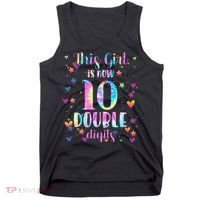 10th Birthday Gift This Girl Is Now 10 Double Digits Tie Dye Tank Top thumb 0