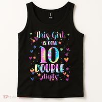 10th Birthday Gift This Girl Is Now 10 Double Digits Tie Dye Tank Top thumb 2