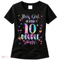10th Birthday Gift This Girl Is Now 10 Double Digits Tie Dye Women's T-Shirt thumb 0