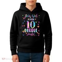 10th Birthday Gift This Girl Is Now 10 Double Digits Tie Dye Kids Hoodie thumb 4