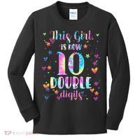 10th Birthday Gift This Girl Is Now 10 Double Digits Tie Dye Kids Long Sleeve Shirt thumb 0
