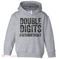 10th Birthday Gifts This  Is Now 10 Double Digits  Toddler Hoodie thumb 0
