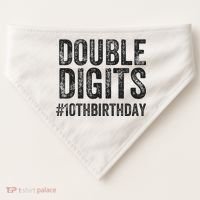 10th Birthday Gifts This  Is Now 10 Double Digits  USA-Made Doggie Bandana thumb 0