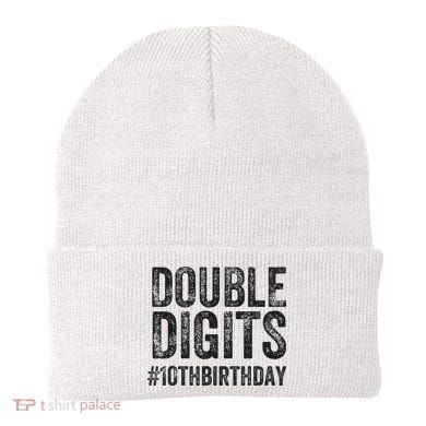 10th Birthday Gifts This  Is Now 10 Double Digits  Beanie