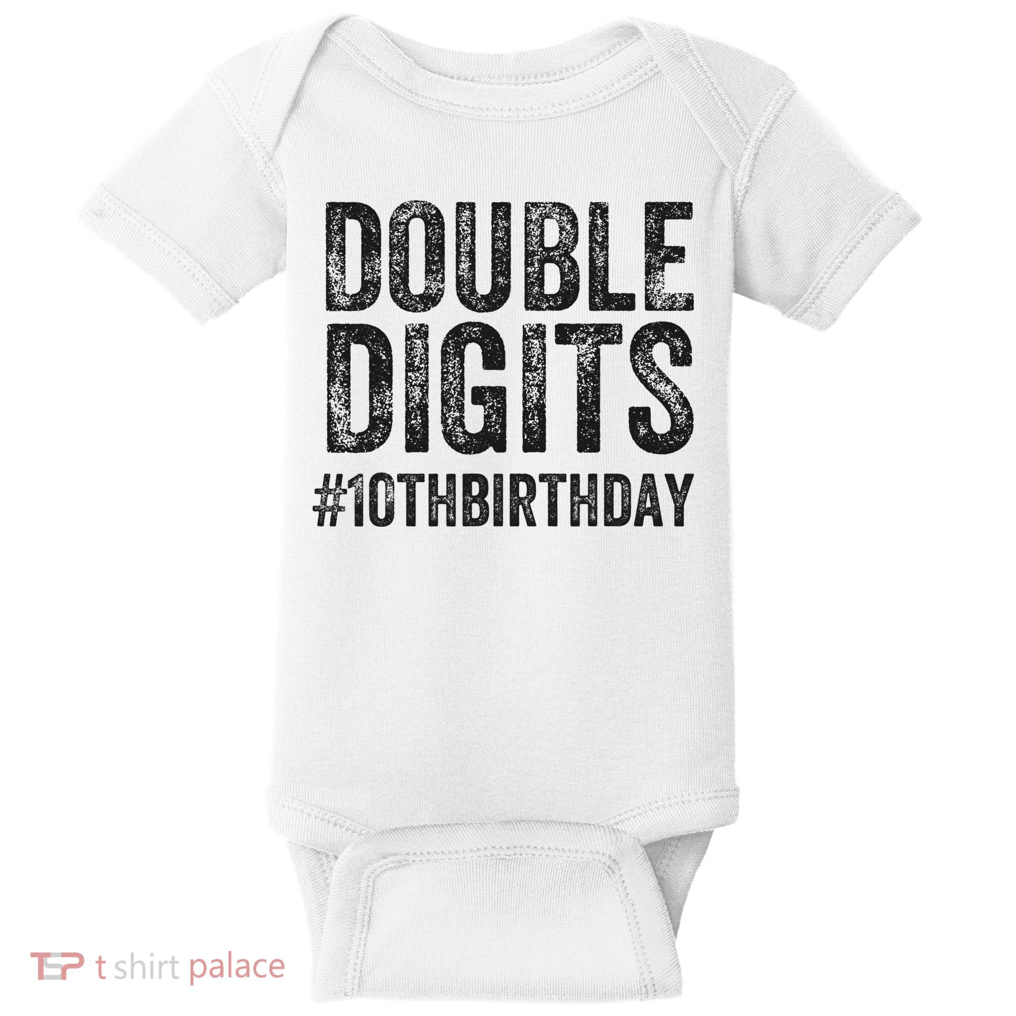 10th Birthday Gifts This  Is Now 10 Double Digits  Baby Bodysuit