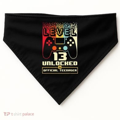 13th Birthday Gift Level 13 Unlocked Officialnager USA-Made Doggie Bandana
