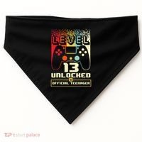 13th Birthday Gift Level 13 Unlocked Officialnager USA-Made Doggie Bandana thumb 0