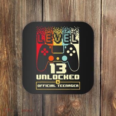 13th Birthday Gift Level 13 Unlocked Officialnager Coaster