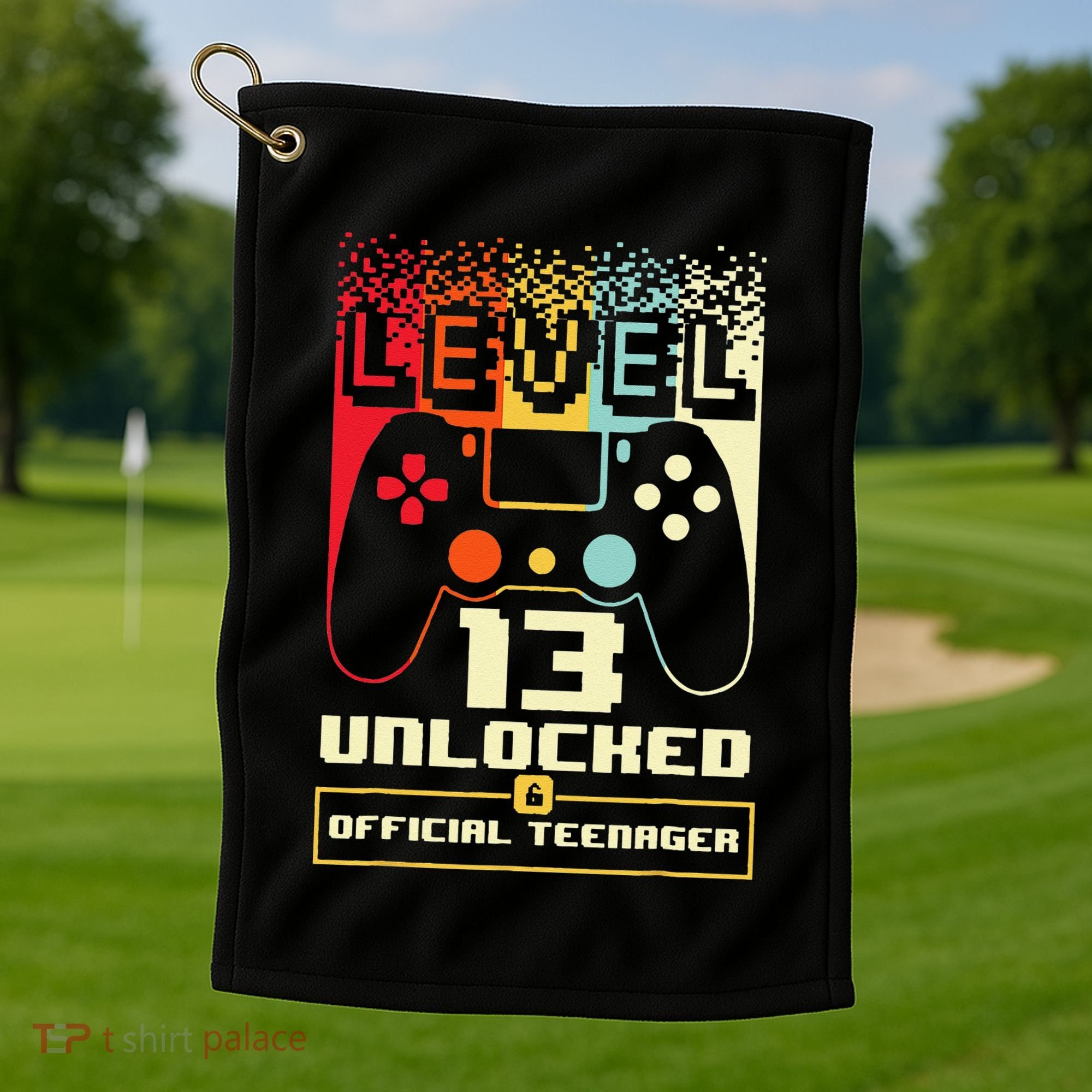 13th Birthday Gift Level 13 Unlocked Officialnager Golf Towel