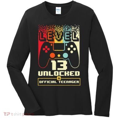 13th Birthday Gift Level 13 Unlocked Officialnager Women's Long Sleeve Shirt