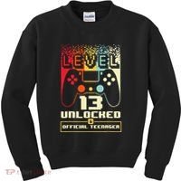 13th Birthday Gift Level 13 Unlocked Officialnager Kids Sweatshirt thumb 0