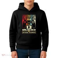 13th Birthday Gift Level 13 Unlocked Officialnager Kids Hoodie thumb 4