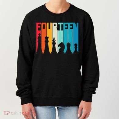 14th Birthday Gift Chess Player Retro Board Game Fan Women's Sweatshirt