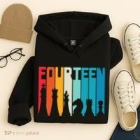 14th Birthday Gift Chess Player Retro Board Game Fan Hoodie thumb 4