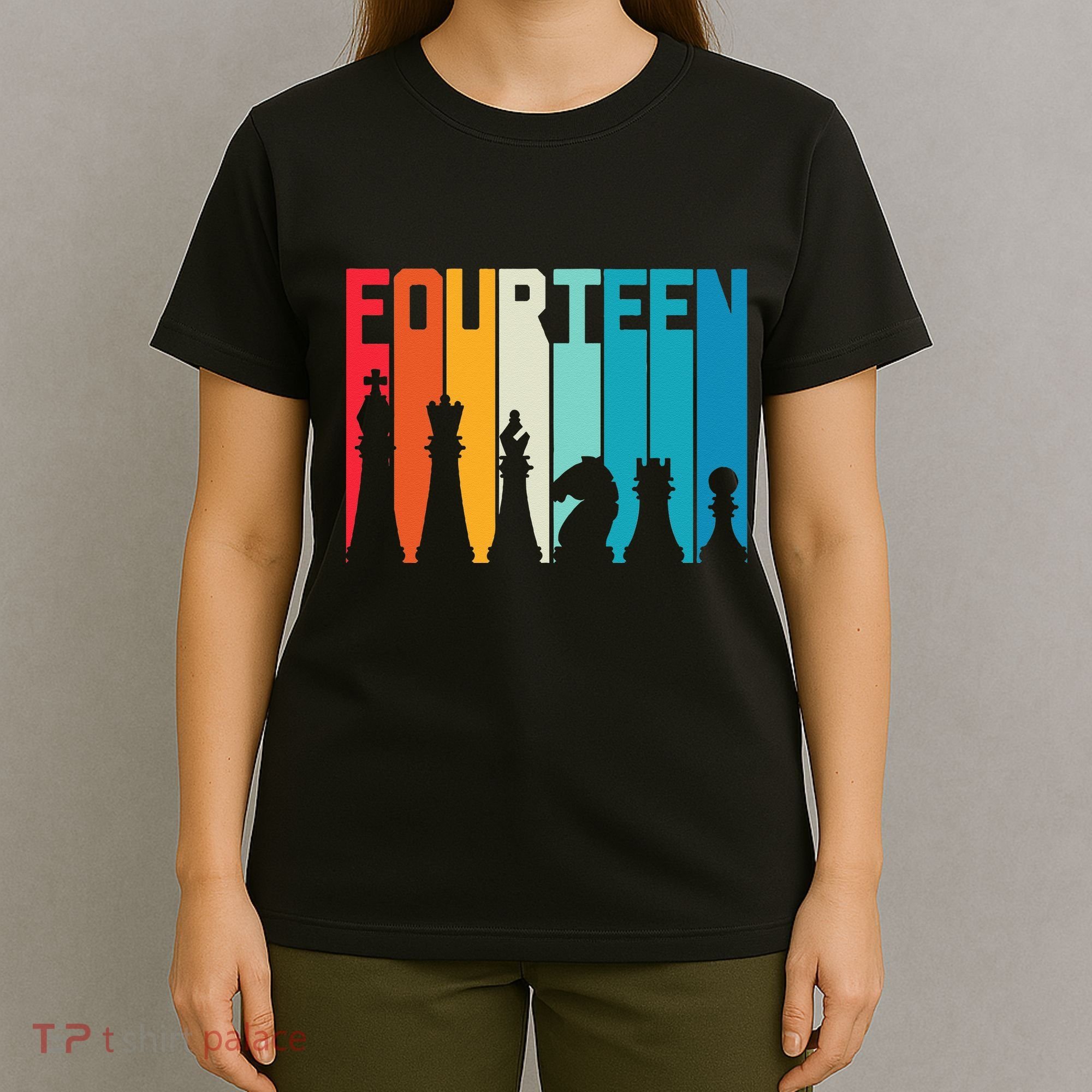 14th Birthday Gift Chess Player Retro Board Game Fan T-Shirt