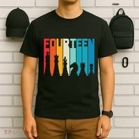 14th Birthday Gift Chess Player Retro Board Game Fan T-Shirt thumb 6