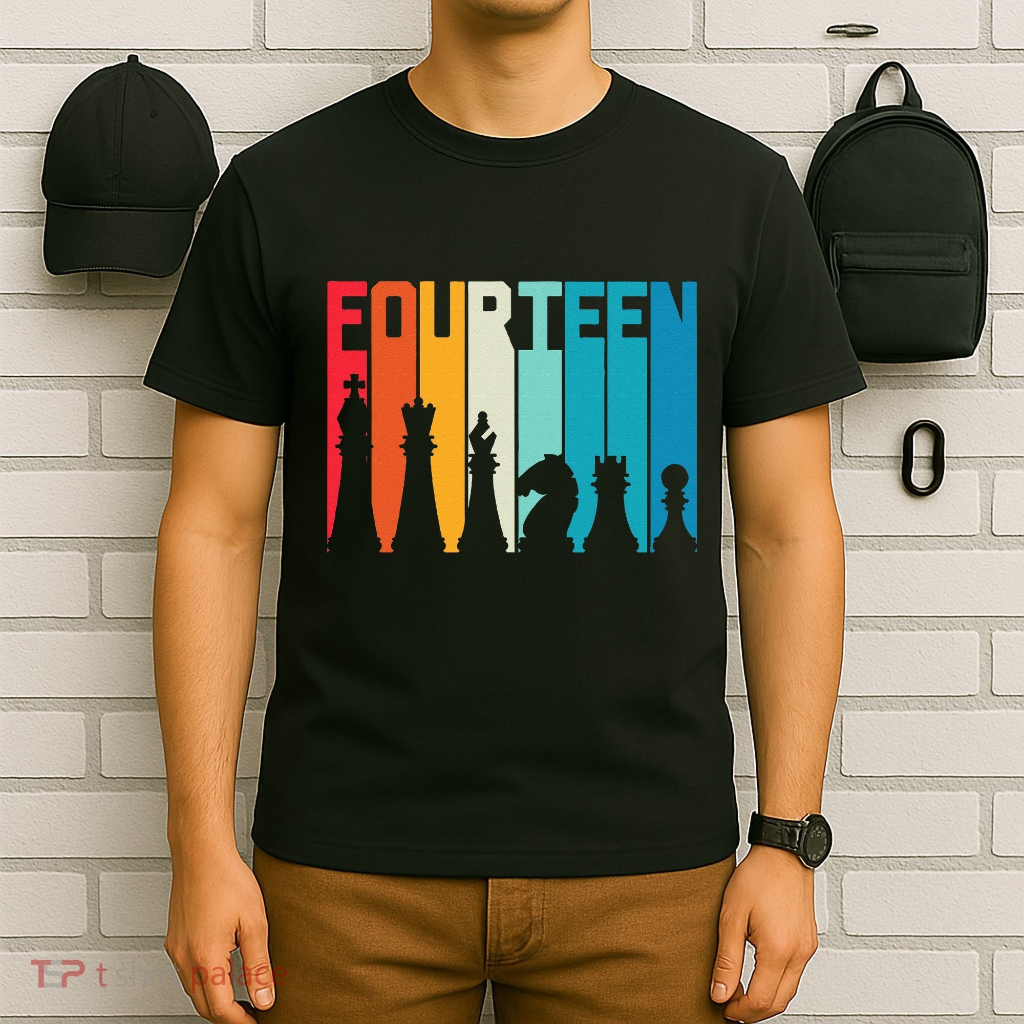 14th Birthday Gift Chess Player Retro Board Game Fan T-Shirt