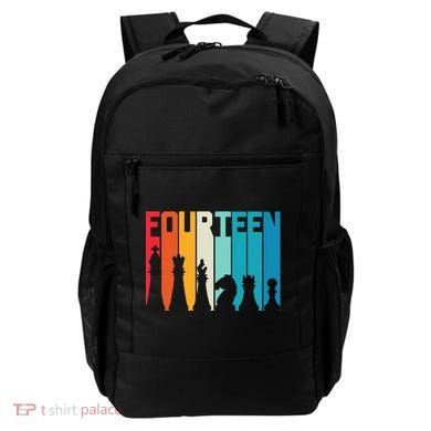 14th Birthday Gift Chess Player Retro Board Game Fan Backpack
