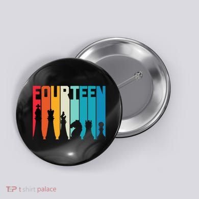 14th Birthday Gift Chess Player Retro Board Game Fan Button