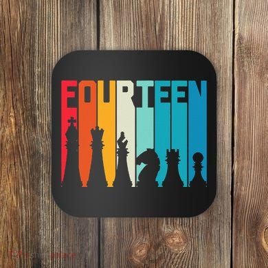 14th Birthday Gift Chess Player Retro Board Game Fan Coaster