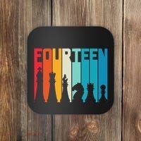 14th Birthday Gift Chess Player Retro Board Game Fan Coaster thumb 0